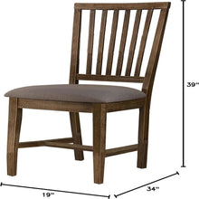 Load image into Gallery viewer, Open Slat Back Kitchen Side Chair (Set of 2) - Brown Oak
