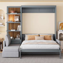 Load image into Gallery viewer, Murphy Bed With Sofa And Shelves
