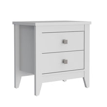 Load image into Gallery viewer, 26.6" x 15.7" x 24.3" Two Drawer Faux Wood Nightstand - White
