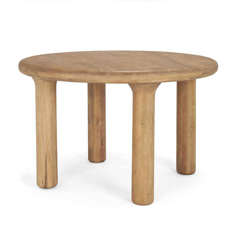 Solid Wood Round Top Dining Table - Brown