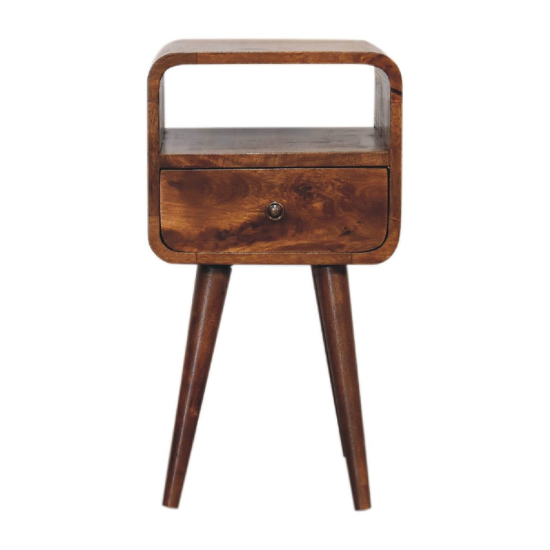 22" Solid Wood Square One Drawer Nightstand - Chestnut