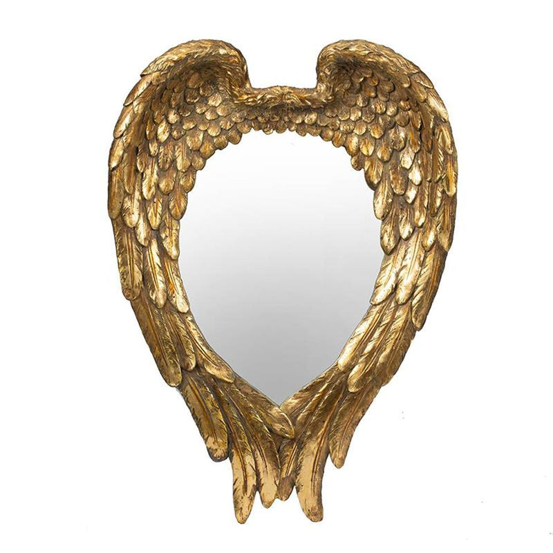 22" Heart Resin Framed Accent Mirror - Gold