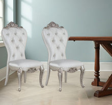 Load image into Gallery viewer, Upholstered Fabric Queen Anne Back Dining Side Chairs (Set of 2) - Cream

