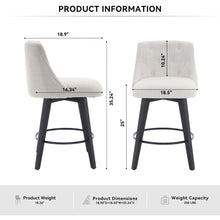 Load image into Gallery viewer, Swivel Bar Stools &amp; Button Tufted Back (Set of 2)

