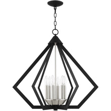 Load image into Gallery viewer, 25" Six Light Dimmable Chandelier With Shades - Black

