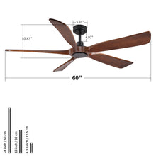 Load image into Gallery viewer, Ceiling Fan With Light And Remote Control, Noiseless, 6 Speeds Reversible, Quiet DC - Matte Black
