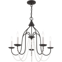 Load image into Gallery viewer, 23" Five Light Dimmable Chandelier With Shades - Black

