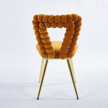 Load image into Gallery viewer, Modern Chair With Iron Tube Legs, Soft Cushions And Comfortable Backrest, Suitable For Dining Room, Living Room, Cafe, Hairball Back
