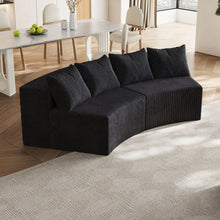 Load image into Gallery viewer, Curved Sectional Sofa With 4 Pillows, Modular Semi Circular Design
