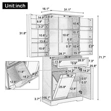 Load image into Gallery viewer, Freestanding Bathroom Storage Cabinet With Doors, Drawers, And Tilt Out Laundry Hamper - White
