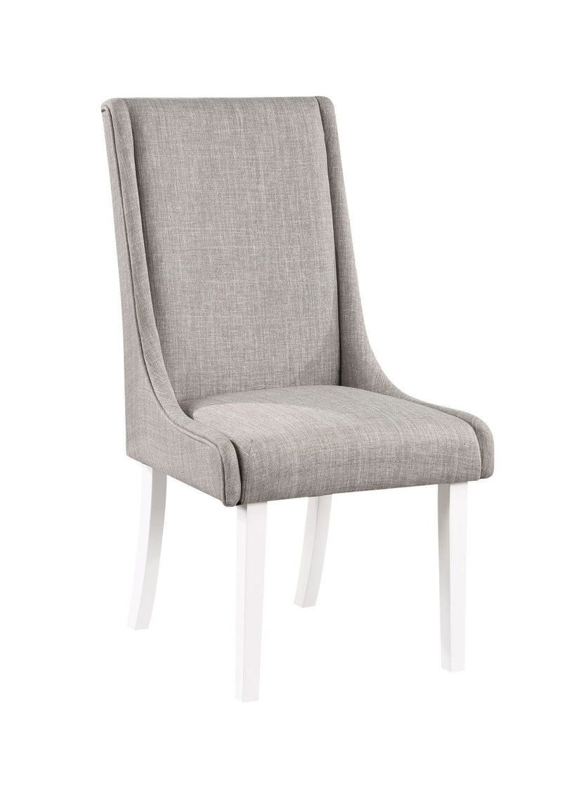 Upholstered Linen Dining Side Chairs (Set of 2) - Gray