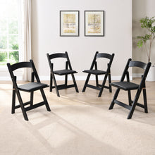 Load image into Gallery viewer, Solid Wood Upholstered Folding Chair Set, Dining Room (Set of 4)
