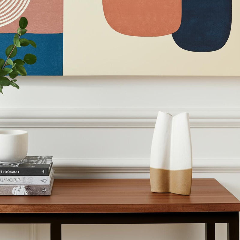 Block Table Vase - Cream / Cream