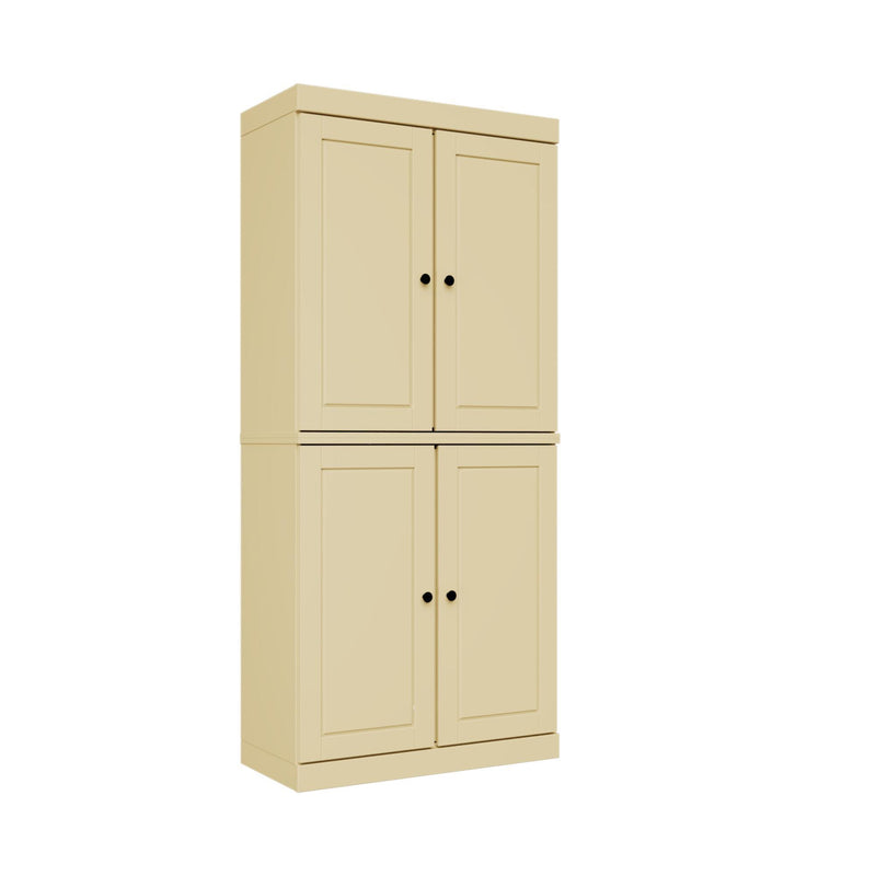 Adjustable Six Tier Library Bookcase With Four Doors (746693) - Yellow