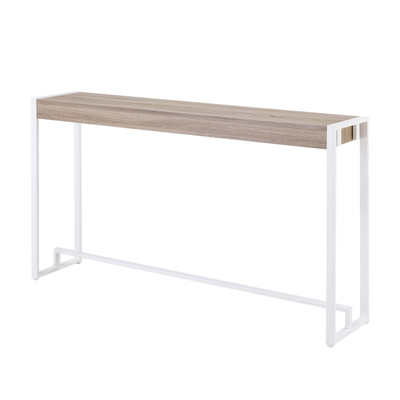 Sled Console Table - Gray Brown / White