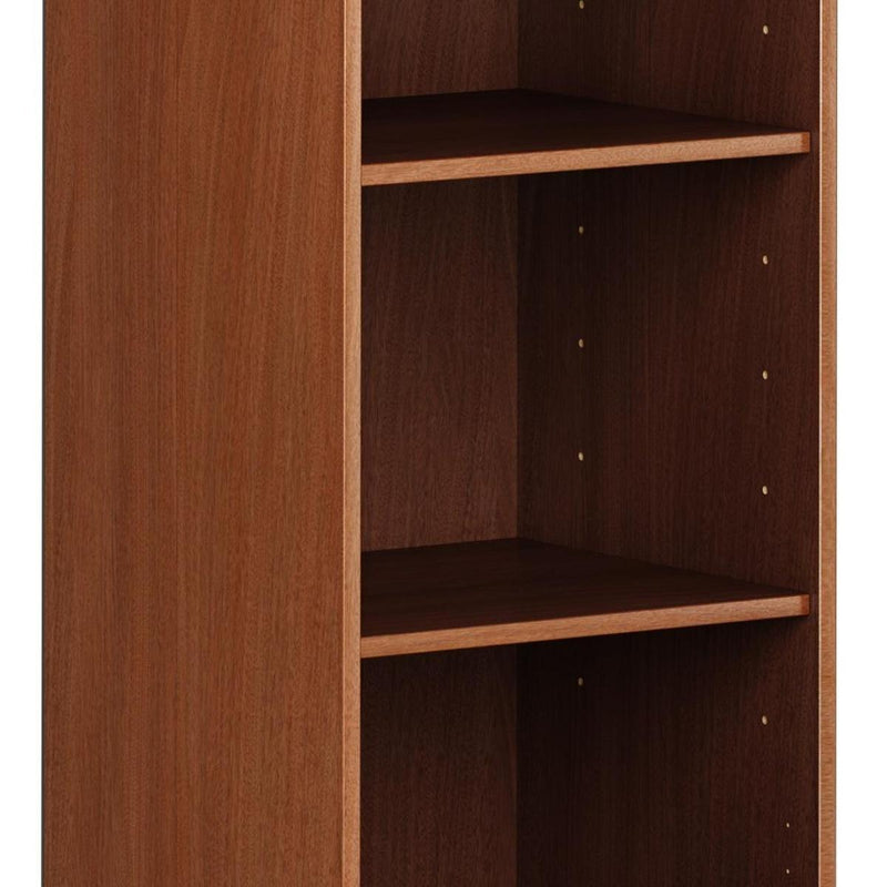 Solid Wood Adjustable Three Tier Library Bookcase - Coffee