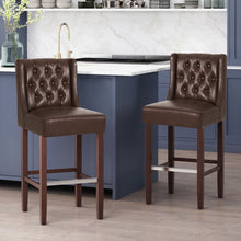 Load image into Gallery viewer, Solstara - Upholstered Dining Barstool With Button Tufted And Wing Back
