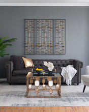 Load image into Gallery viewer, Metal Decorative Wall Art With Frame, Wall Decor For Living Room (Set of 3) - Gold
