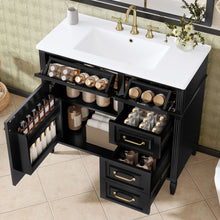 Load image into Gallery viewer, Modern Bathroom Vanity With Sink Top, Flip Drawer Design
