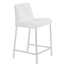 Load image into Gallery viewer, 24" Steel Low Back Counter Height Bar Chairs (Set of 2) - White And Silver
