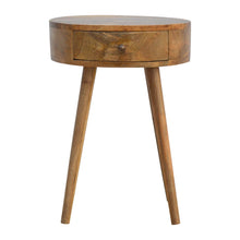 Load image into Gallery viewer, 22" Solid Wood Round One Drawer Nightstand - Natural

