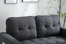 Load image into Gallery viewer, 3 Fold Sofa,Convertible Futon Couch sleeper sofabed,Space saving loveseat,Pull Out Couch Bed for Living Room,Dark Gray &amp; Light Gray &amp; Beige,Velvet linen fabric
