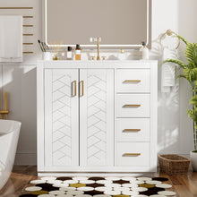 Load image into Gallery viewer, Retro Style Bathroom Vanity, 3 Drawers &amp; Soft Closing Doors
