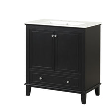 Load image into Gallery viewer, 30" Bathroom Vanity With Sink Combo, Multi Functional Bathroom Cabinet With Doors And Drawer - Black

