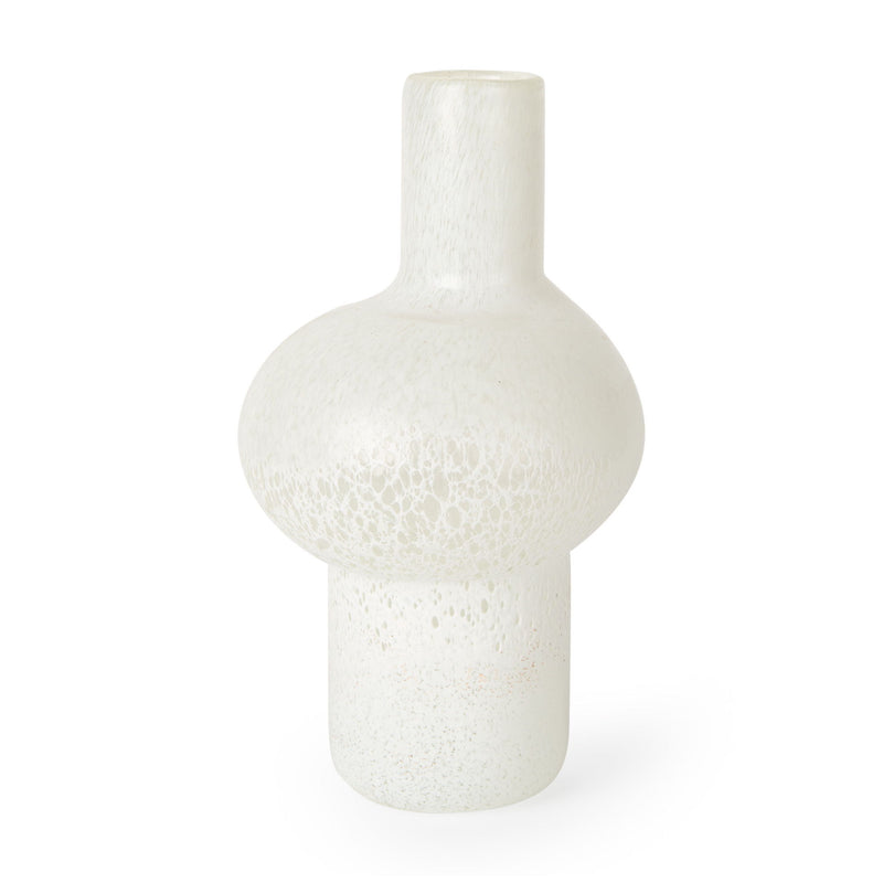 Mottled Handblown Table Vase (608282) - White