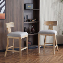 Load image into Gallery viewer, Upholstered Counter Height Bar Stools With Solid Rubber Wood Frame (Set of 2)
