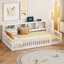 Load image into Gallery viewer, Floor Bed With Storage Cabinets And USB Ports
