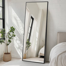 Load image into Gallery viewer, 70" Aluminum Freestanding Framed Standing Mirror - Black
