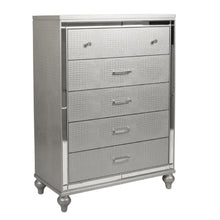 Load image into Gallery viewer, 1 Piece Chest With 5 Drawers Snake Skin Bedroom Furniture - Silver
