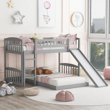 Load image into Gallery viewer, Twin Over Twin Bunk Bed with Slide and Ladder, Gray(OLD SKU :LP000514AAE)
