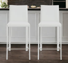 Load image into Gallery viewer, Steel Low Back Counter Height Bar Chairs (Set of 2) - White
