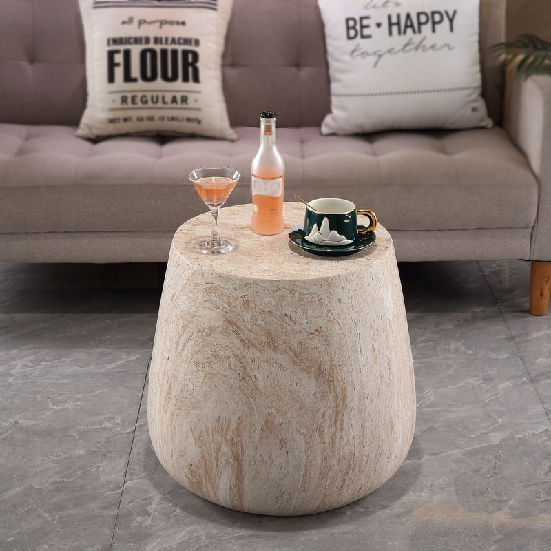 Drum Accent Coffee Table - Beige / Yellow
