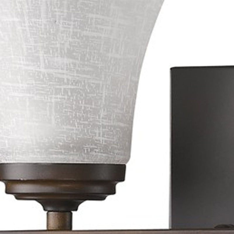 Two Light Wall Light With Tapered Glass Shade - Bronze