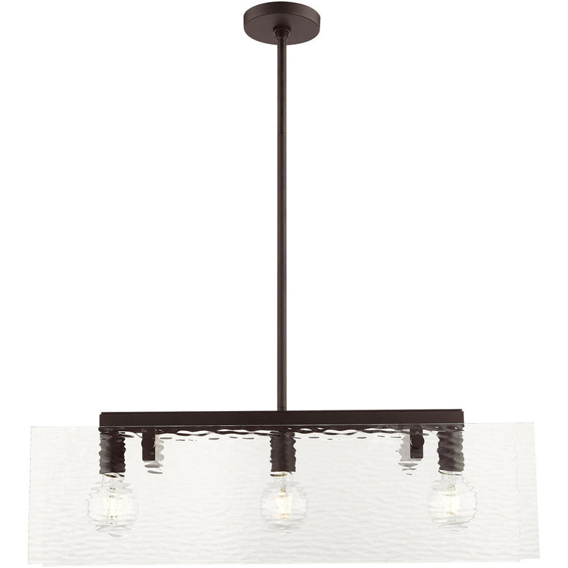 17" Three Light Dimmable Chandelier With Shades - Bronze