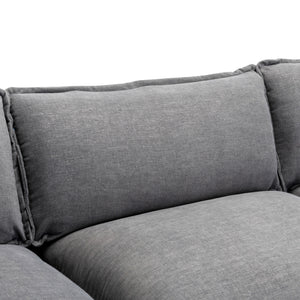 112.2" L-Shape Chenille Upholstered Sofa for Living Room Modern Luxury Sofa Couch with Ottoman, 5 Pillows, Gray