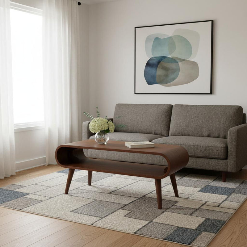 32" Solid Wood Coffee Table With Shelf - Chestnut