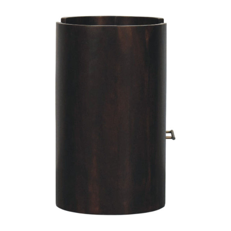 Solid Wood Oval One Drawer Nightstand - Mocha