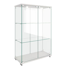 Load image into Gallery viewer, Modern Display Cabinet With LED Lights, Transparent Tempered Glass 2 Door Storage Case With 3 Shelves

