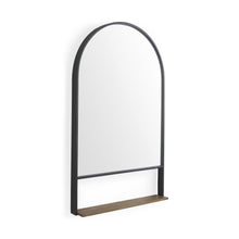 Load image into Gallery viewer, 40" Metal Arch Framed Accent Mirror With Shelf - Black
