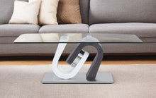 Load image into Gallery viewer, Glass And Steel Coffee Table - Clear And Gray And White
