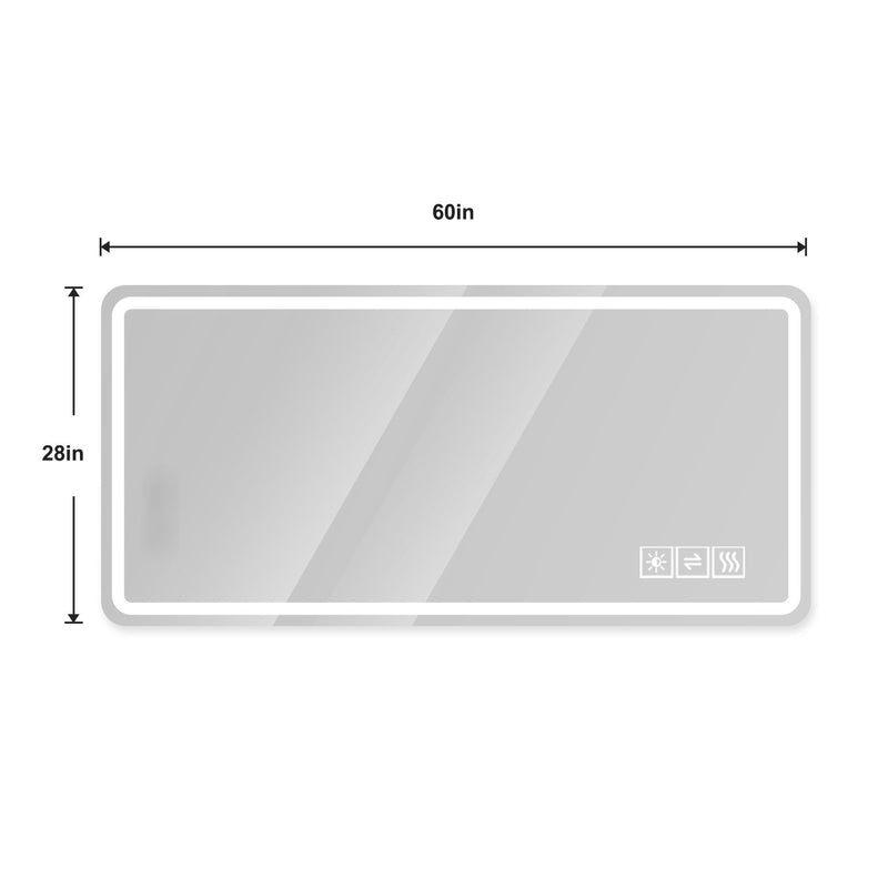Round Lighted Frameless Bathroom Vanity Mirror - Silver