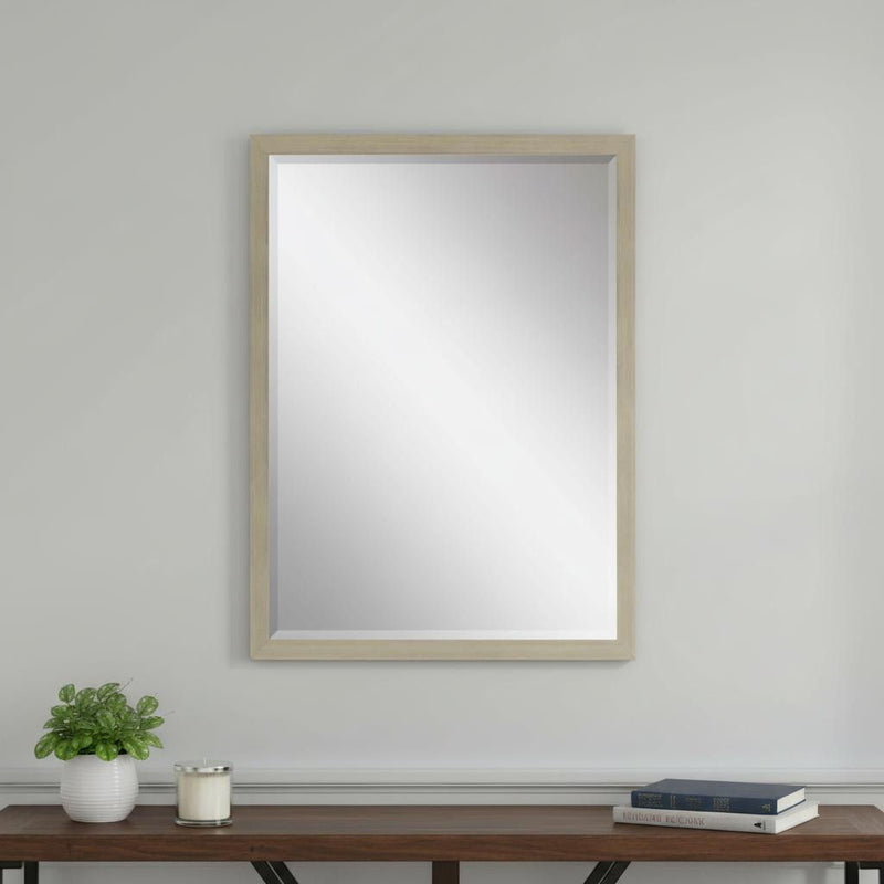 39'' Solid Wood Framed Accent Mirror - Silver