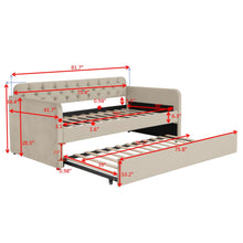 Load image into Gallery viewer, Upholstered Daybed With Trundle And USB Charging Design
