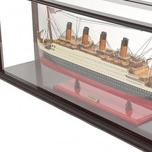 Load image into Gallery viewer, Hand Painted 1912 RMS Titanic Medium Display Case Model Boat - Black / Red
