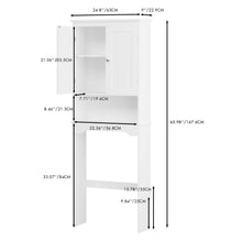 Load image into Gallery viewer, Over The Toilet Storage Cabinet, Bathroom Space Saver With Adjustable Shelf - White
