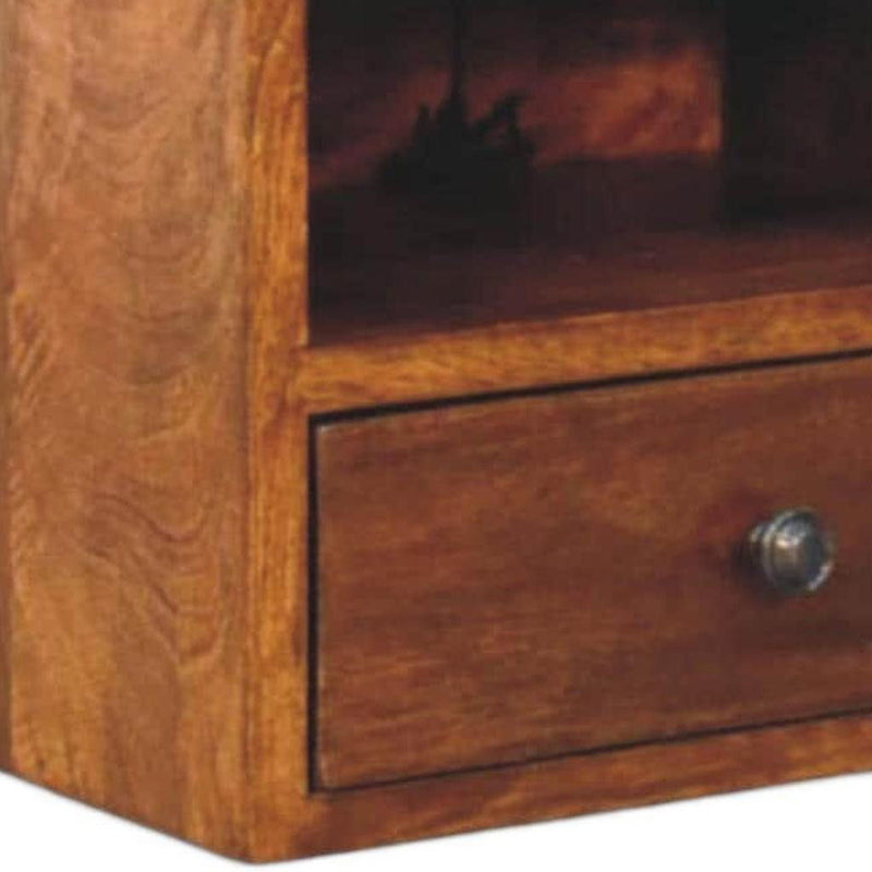 12'' Solid Wood One Drawer Floating Nightstand - Chestnut